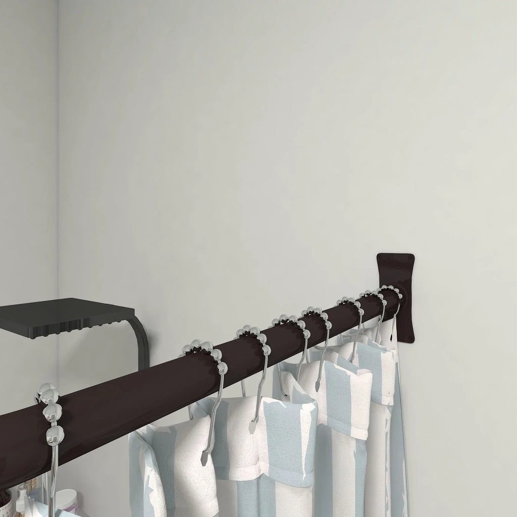 Naiture Stainless Steel 18-1/2" X 26" X 18-1/2" Neo-Angle Shower Curtain Rod with Ceiling Support, Brushed Nickel Finish