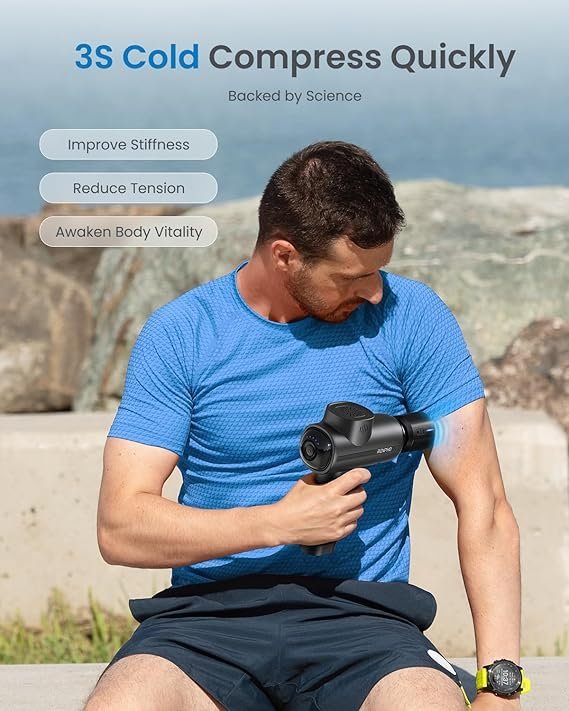 RENPHO Active Thermacool Massage Gun Deep Tissue with Heat and Cold, Mothers Day Gifts, FSA Eligible, Back Massager for Muscle Relief, HSA, Percussion Body Masajeador for Men Women Athletes, Portable