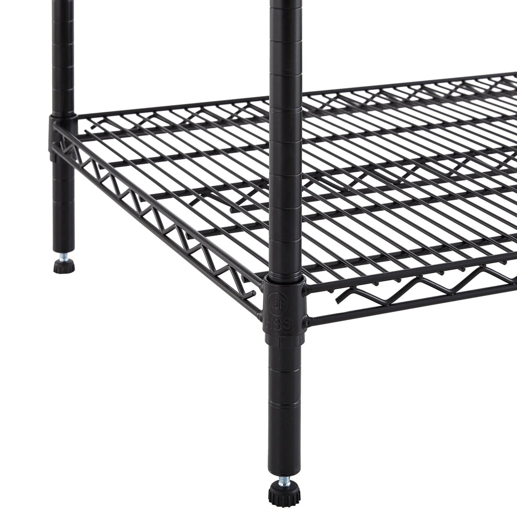 Hyper Tough Steel 4-Tier Storage Shelf Unit 72"H x 72"W x 24"D, 4000lb Total Capacity, Black