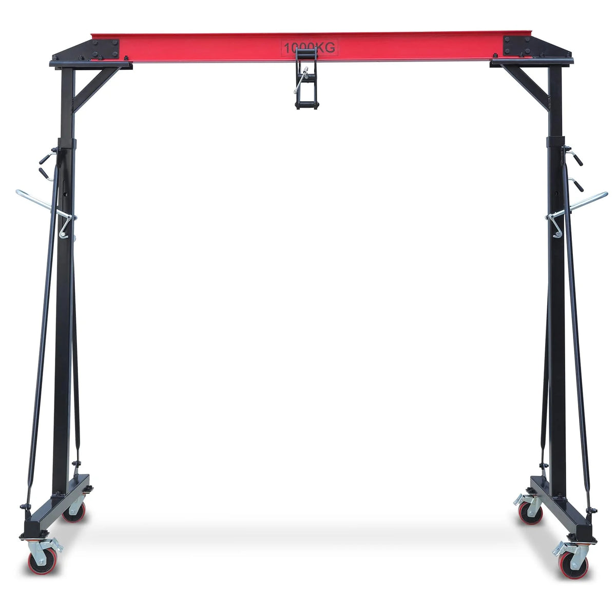 2025  1 Ton Adjustable Gantry Crane, 2200 lbs Capacity, Height Adjustable 96.5"-143.7", Portable Hoist for Factory, Construction, Warehouse, Auto Repair