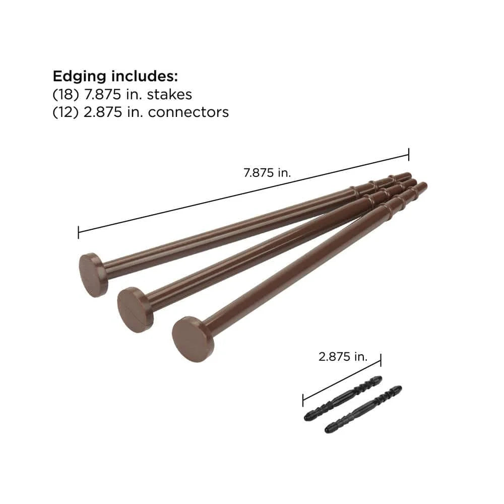 48 in. x 3 in. x 3 in. Brown Brickface Rubber Landscape Edging (6-Pack)