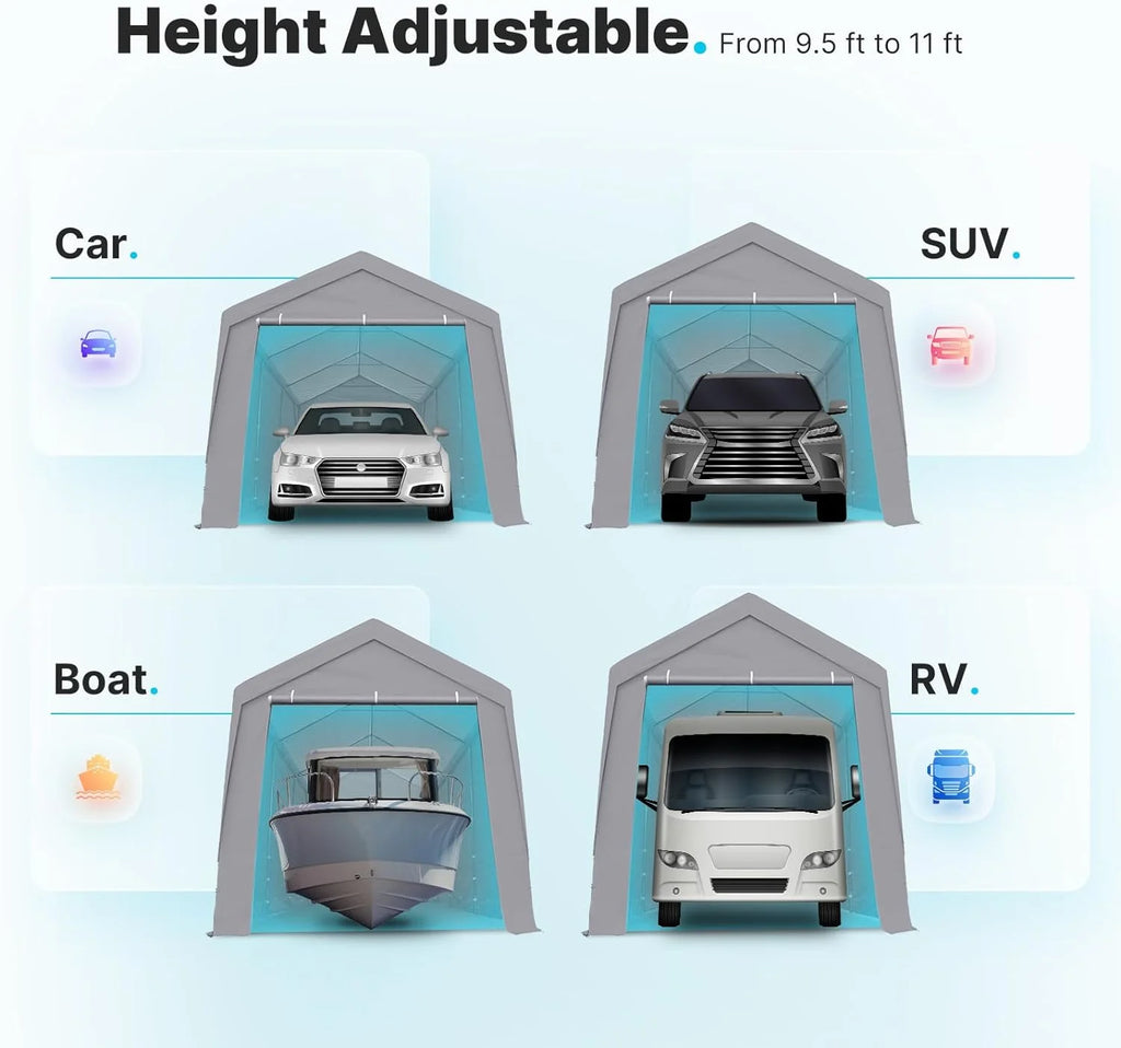 Advance Outdoor 10 x 20 x 95-11 White Heavy Duty Carport
