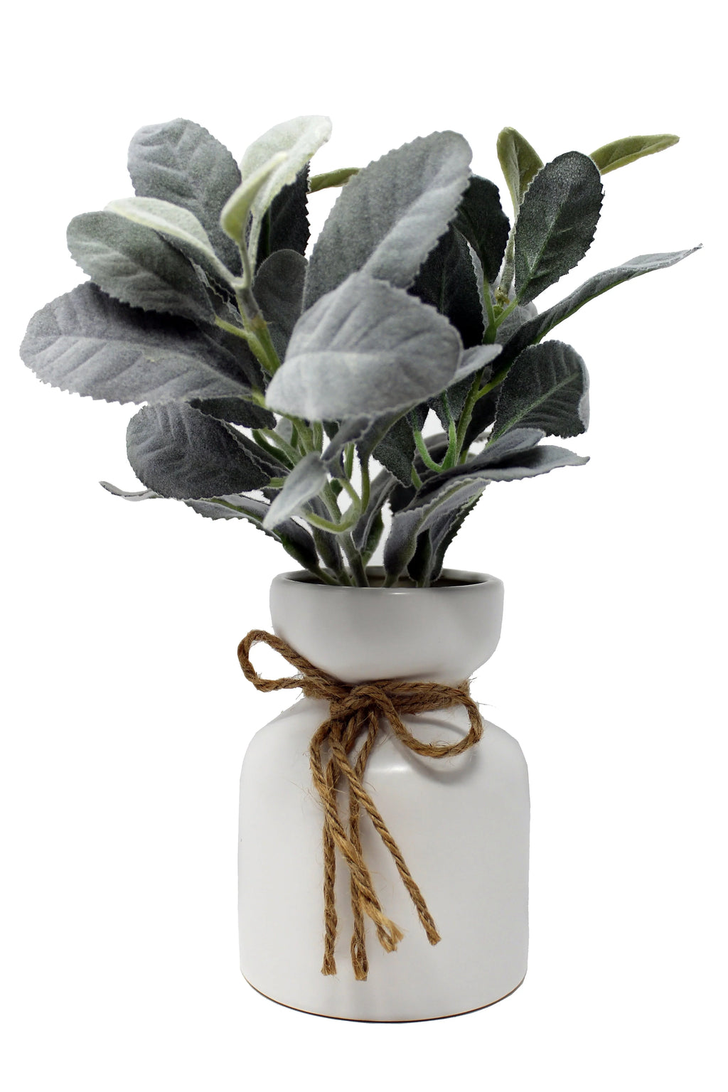 Oreille d'agneau artificielle Mainstays dans un pot en céramique blanc (29,2 cm H x 17,8 cm L x 17,8 cm P)