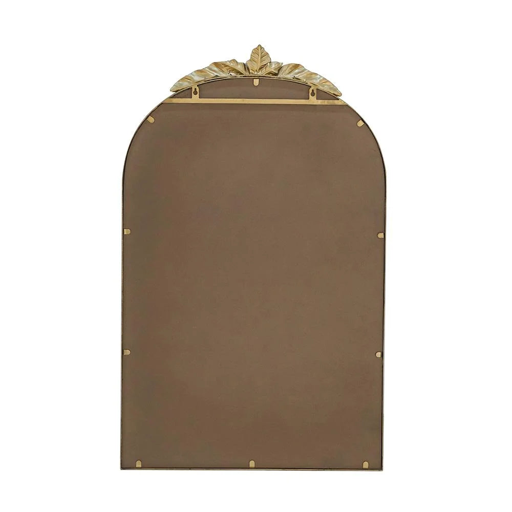 A&B Home Arched Gold Wall Mirror with Leaf Accent 39.6" x 2" x 35"