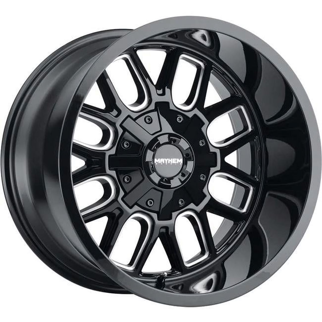 20 x 9 in. 8107 Cogent 6 x 135 Bolt Pattern 0 mm Offset 106 mm Hub Black with Milled Spokes Wheel