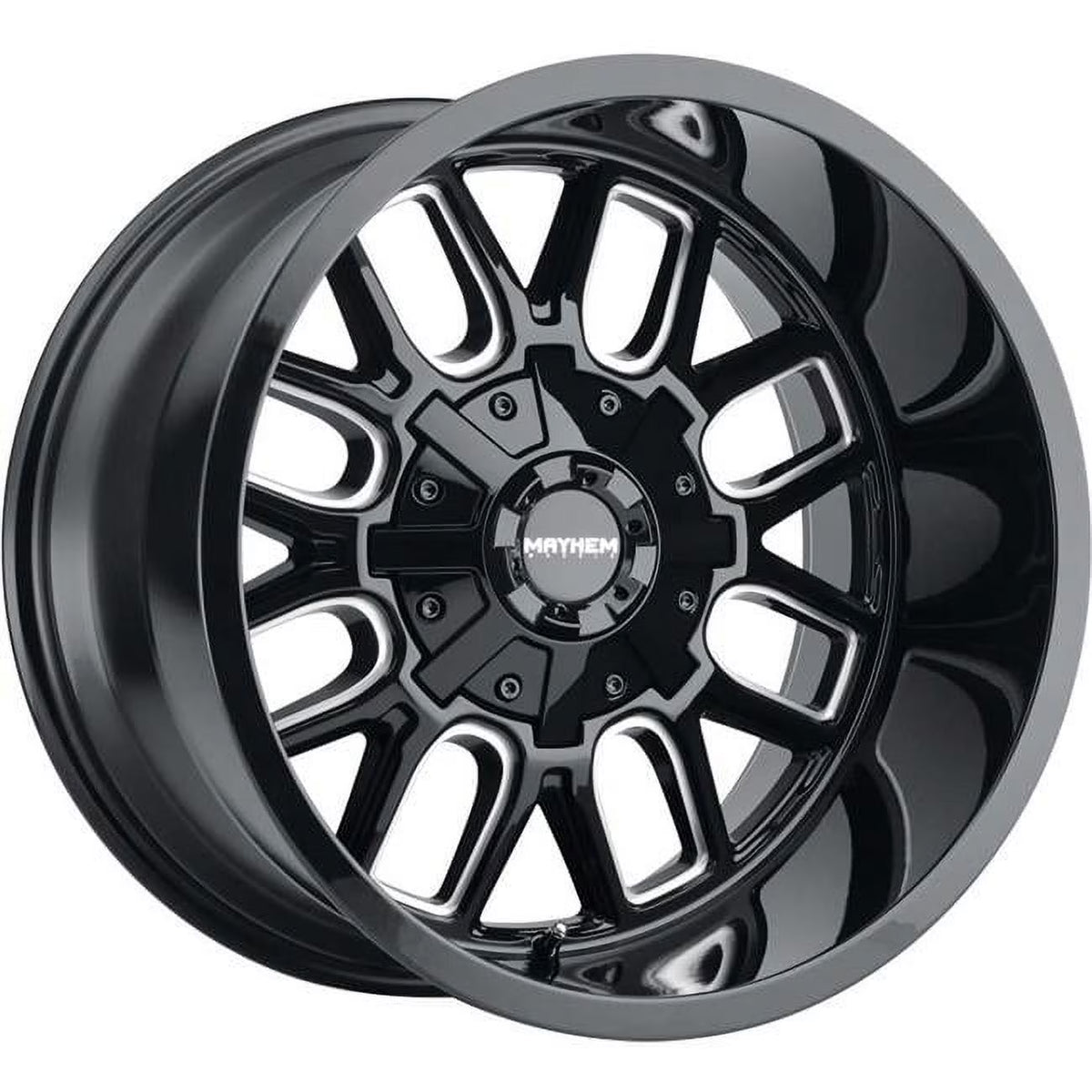 20 x 9 in. 8107 Cogent 6 x 135 Bolt Pattern 0 mm Offset 106 mm Hub Black with Milled Spokes Wheel