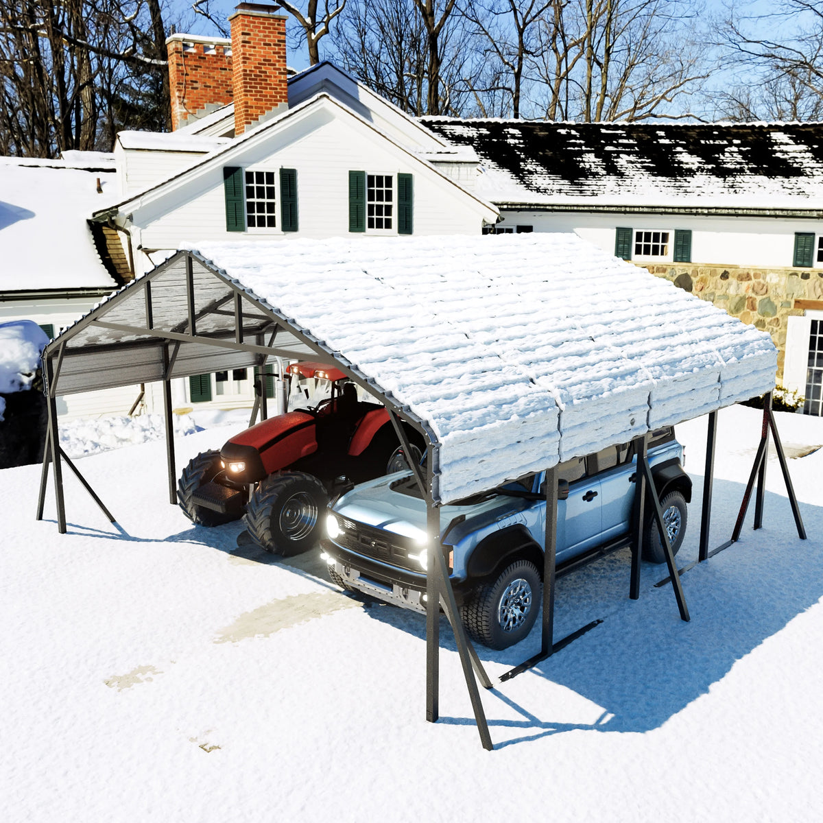 Tolead Heavy Duty Galvanized 10' x 15' Grey Carport