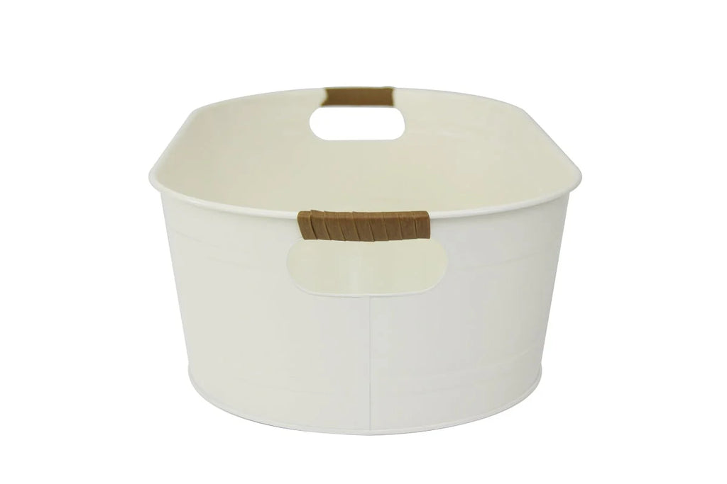 Better Homes & Gardens - Bac ovale galvanisé blanc, taille moyenne, 51,49 cm L x 28,5 cm l x 14,48 cm H