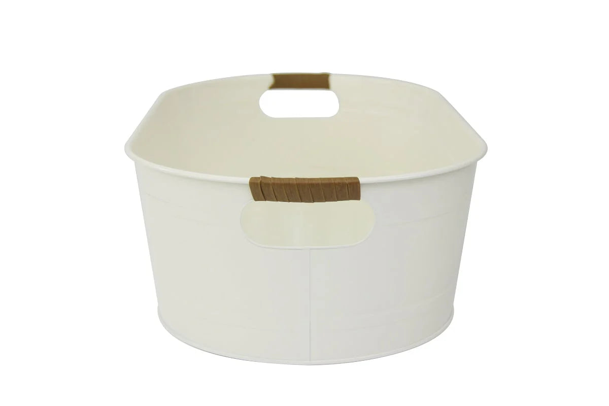 Better Homes & Gardens - Bac ovale galvanisé blanc, taille moyenne, 51,49 cm L x 28,5 cm l x 14,48 cm H