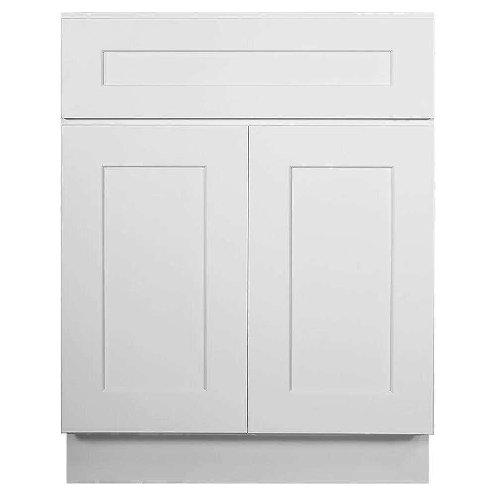 Design House Brookings Assembled Shaker Base Kitchen Cabinet (27" x 34.5" x 24", Sherwin Williams White