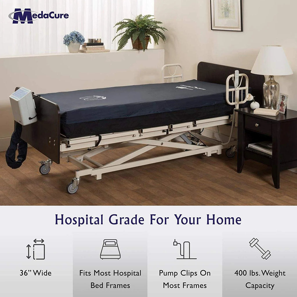Medacure Alternating Pressure Air Mattress with Pump Included - Twin Size 80" x 36" x 8"