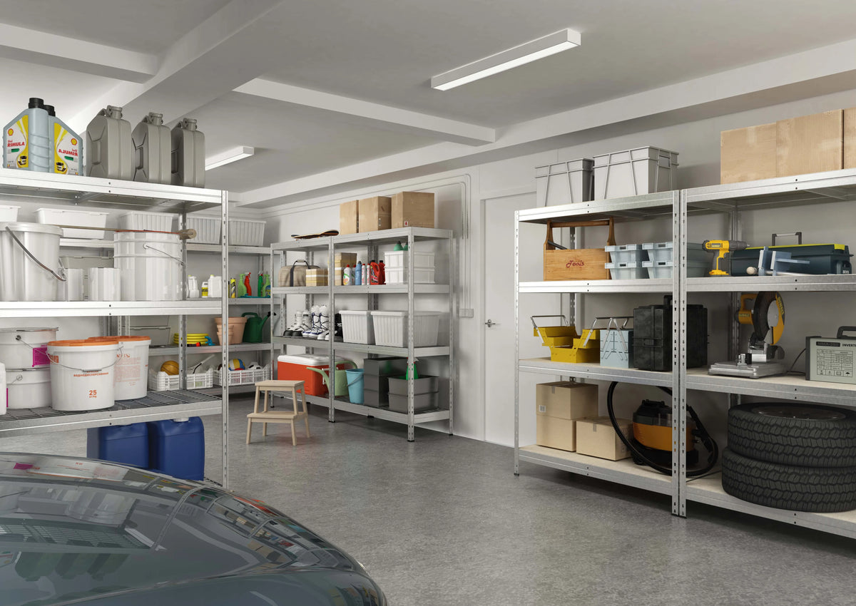Ar Shelving 5- Tier Galvanized Steel Heavy Duty Garage Storage Shelving Unit with HDF Rack (39.2 in. W x 71 in. H x 20 in. D)