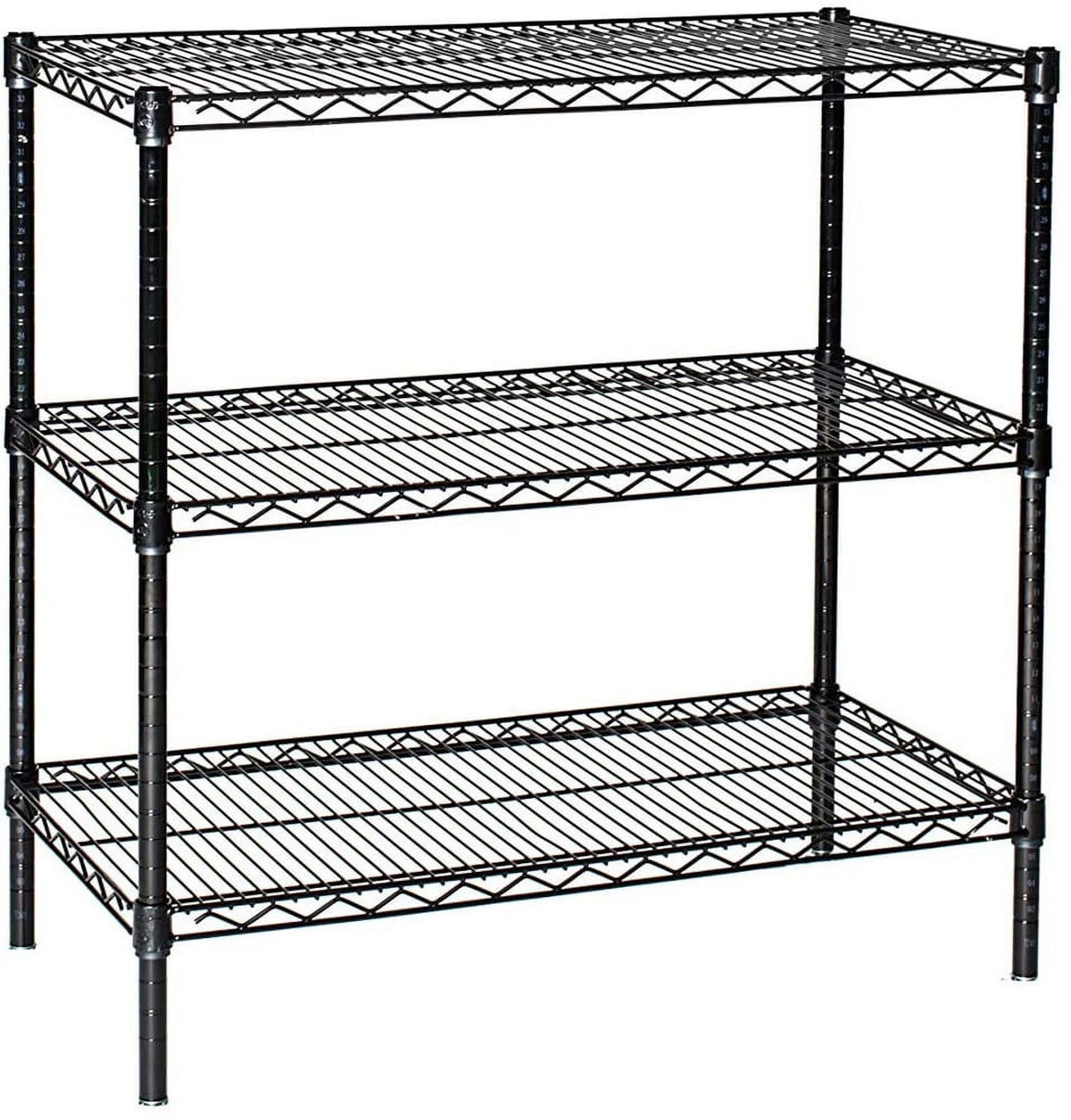 36" Deep x 72" Wide x 63" High 3 Tier Black Starter Shelving Unit
