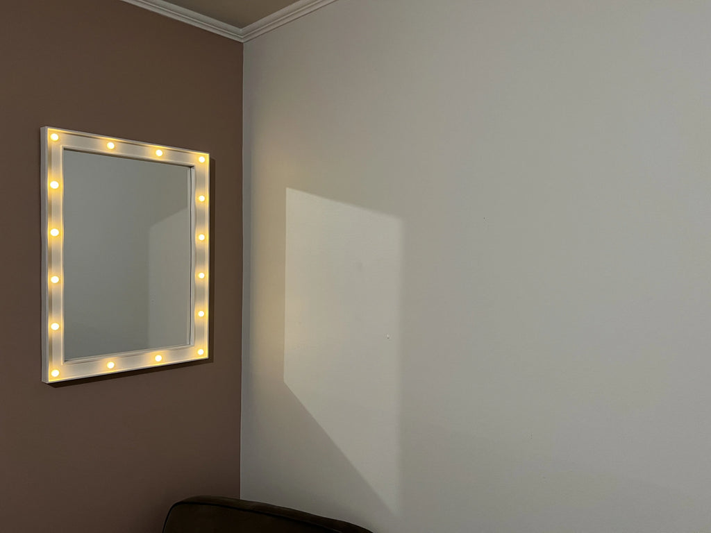 Justice 18" x 22" Rectangle Lighted Wall Mirror, White