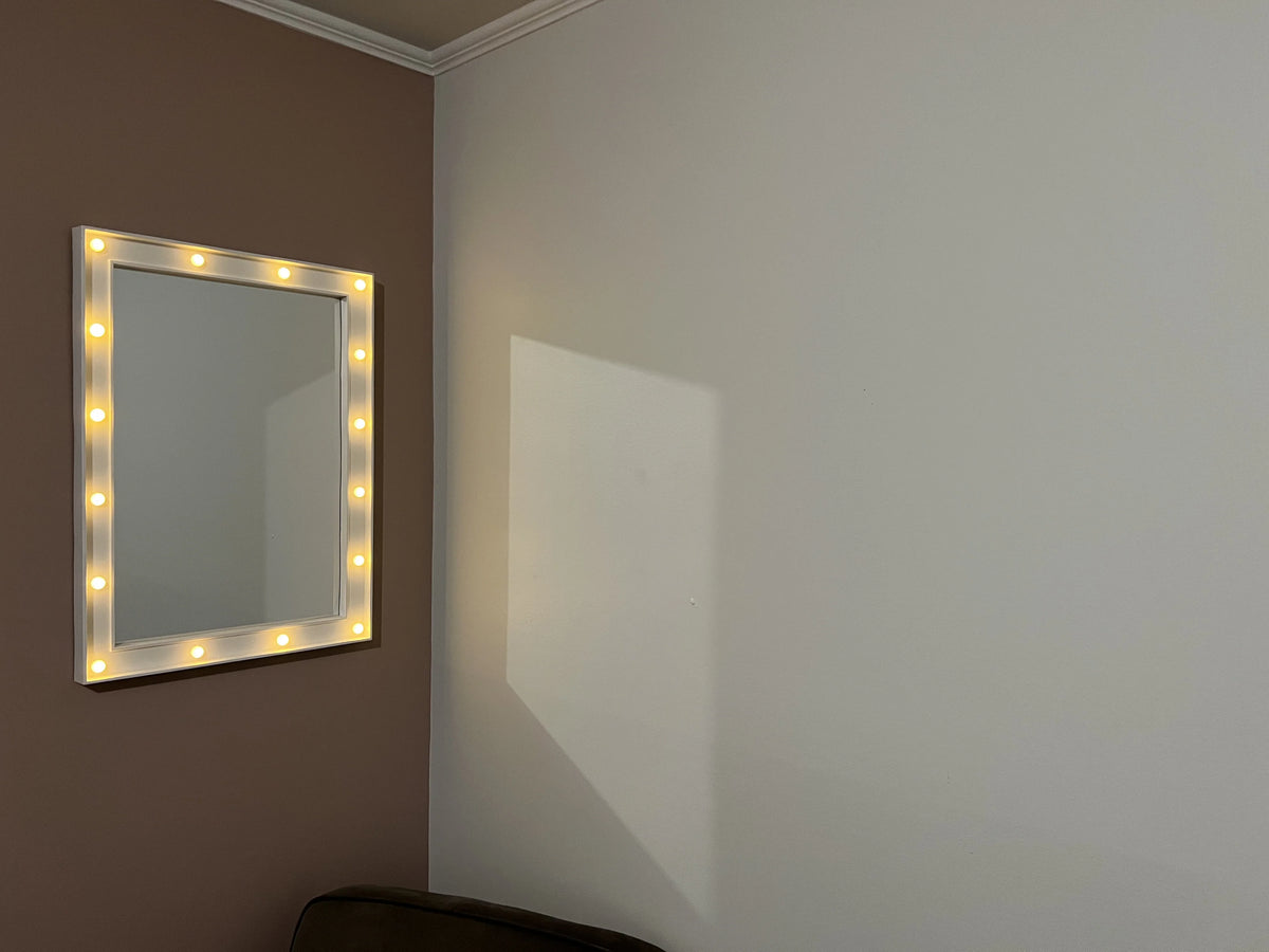 Justice 18" x 22" Rectangle Lighted Wall Mirror, White