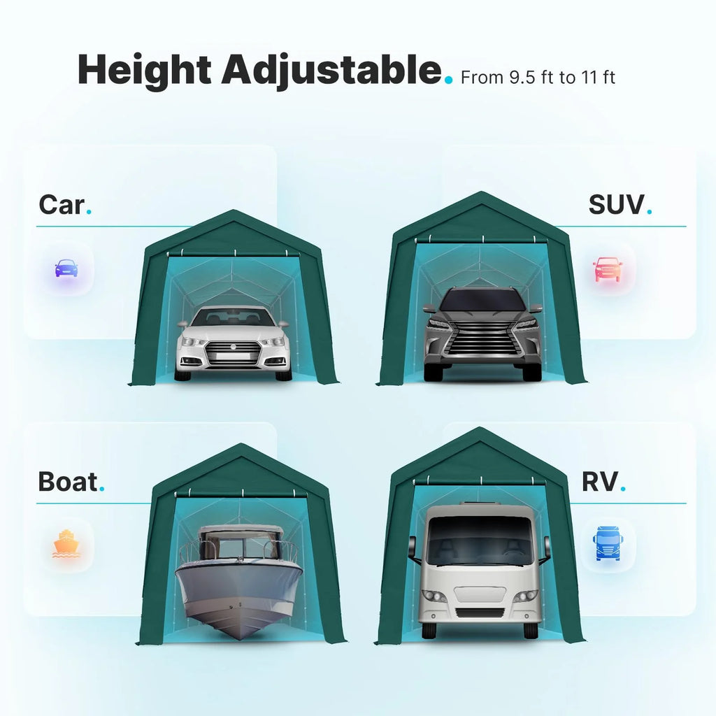 Advance Outdoor 10 x 20 x 95-11 White Heavy Duty Carport