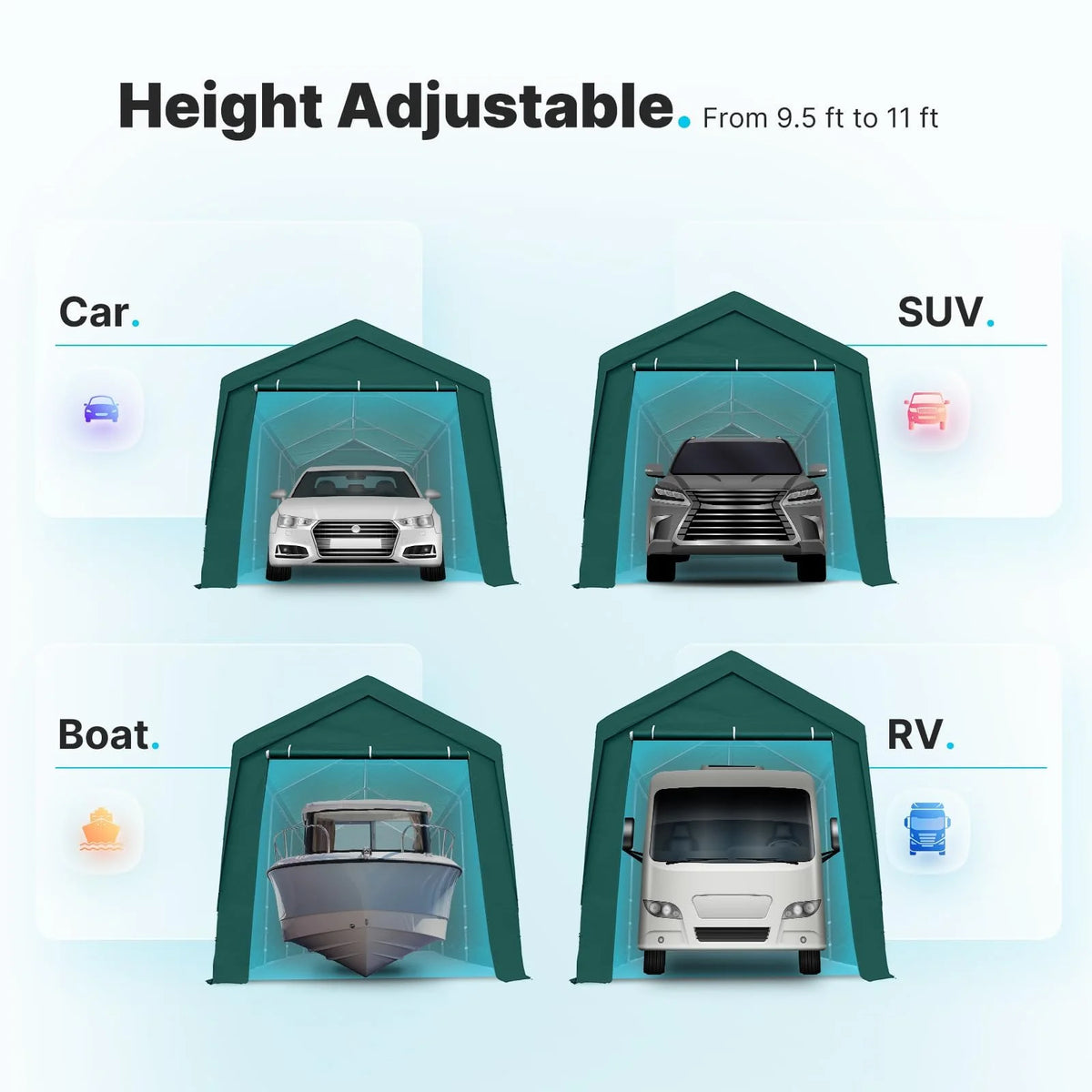 Advance Outdoor 10 x 20 x 95-11 White Heavy Duty Carport