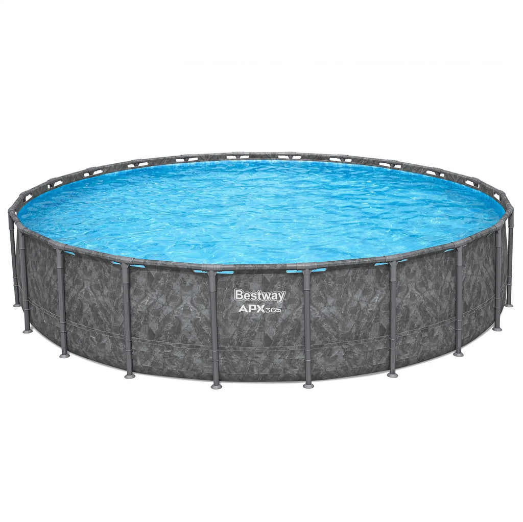 Bestway APX 365 22'x52″ Round Above Ground Swimming Pool Set with Pump and Ladders