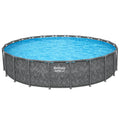 Bestway APX 365 22'x52″ Round Above Ground Swimming Pool Set with Pump and Ladders