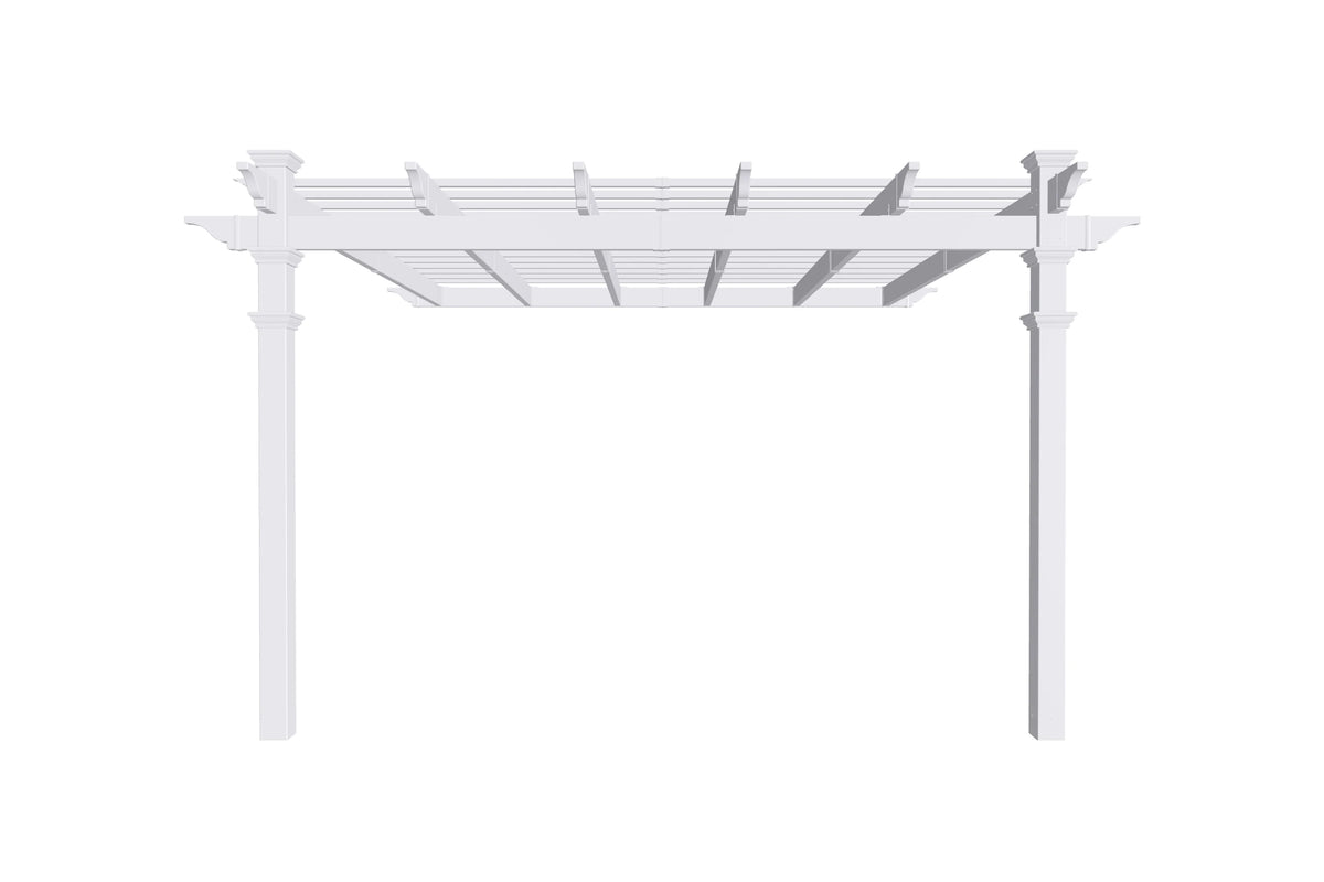 Vita 12' x 12' Freemont White Vinyl Pergola, VA42044