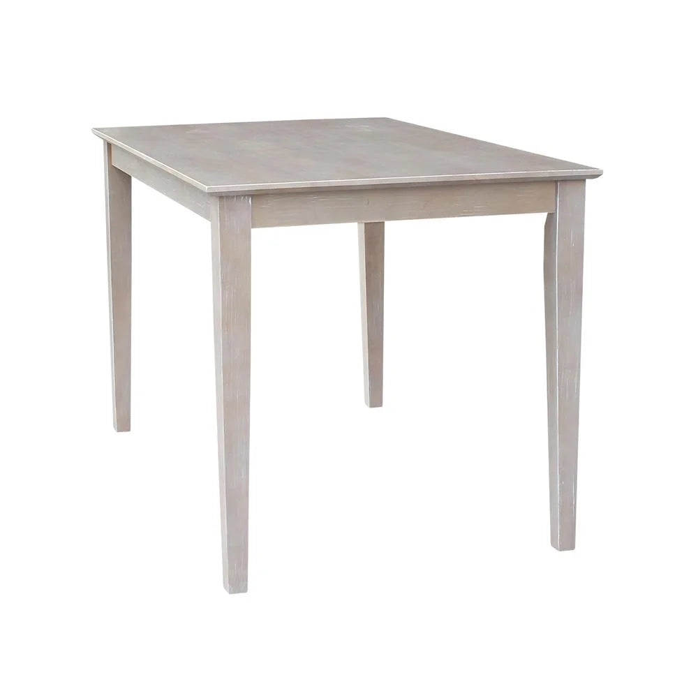 Solid Wood 30"x 48" Dining Table in Washed Gray Taupe