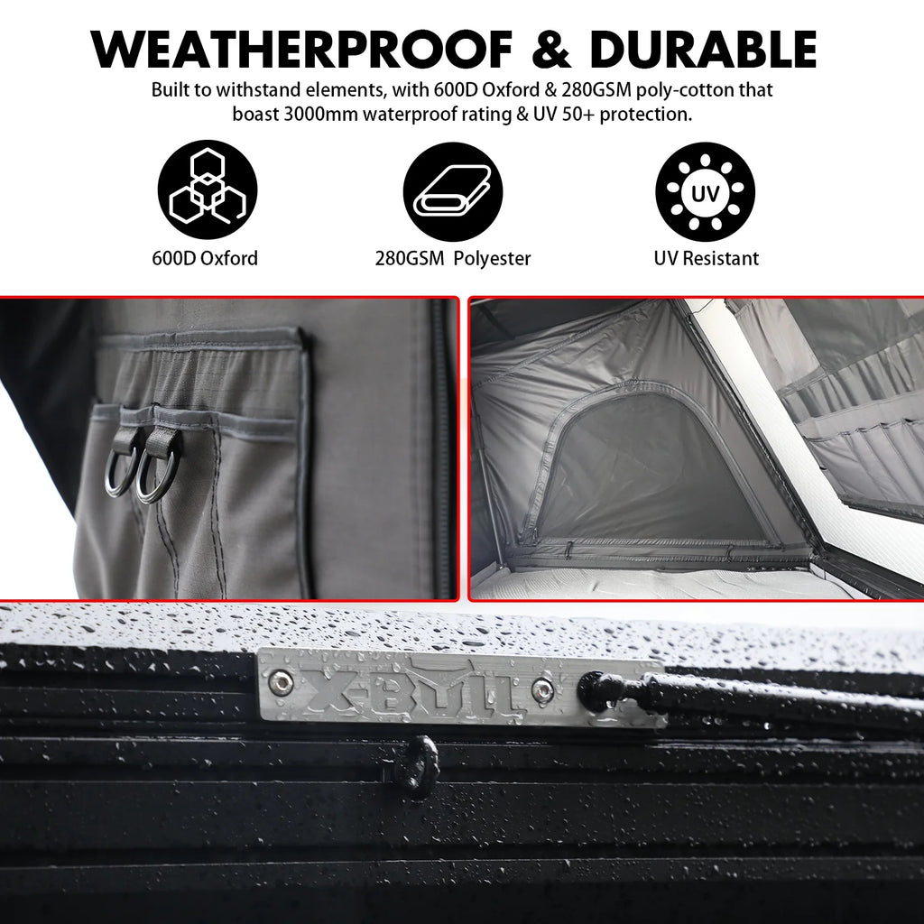 X-BULL Hard Shell Roof Top Tent with Ladder and Mattress