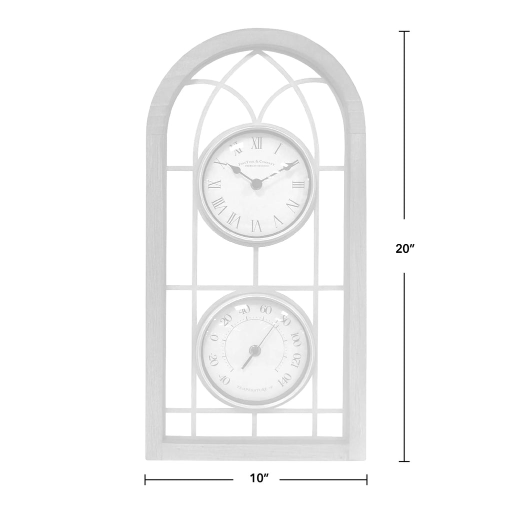 Horloge d'extérieur arche style ferme FirsTime & Co.(R) marron, style ferme, analogique, 10 x 2 x 20 po