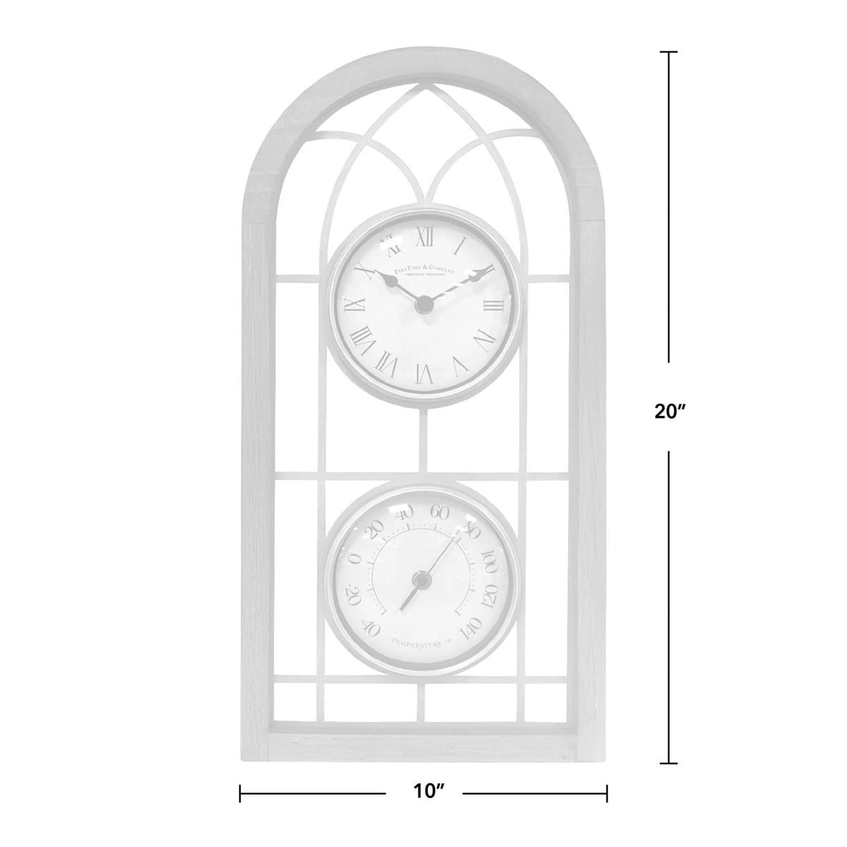 Horloge d'extérieur arche style ferme FirsTime & Co.(R) marron, style ferme, analogique, 10 x 2 x 20 po