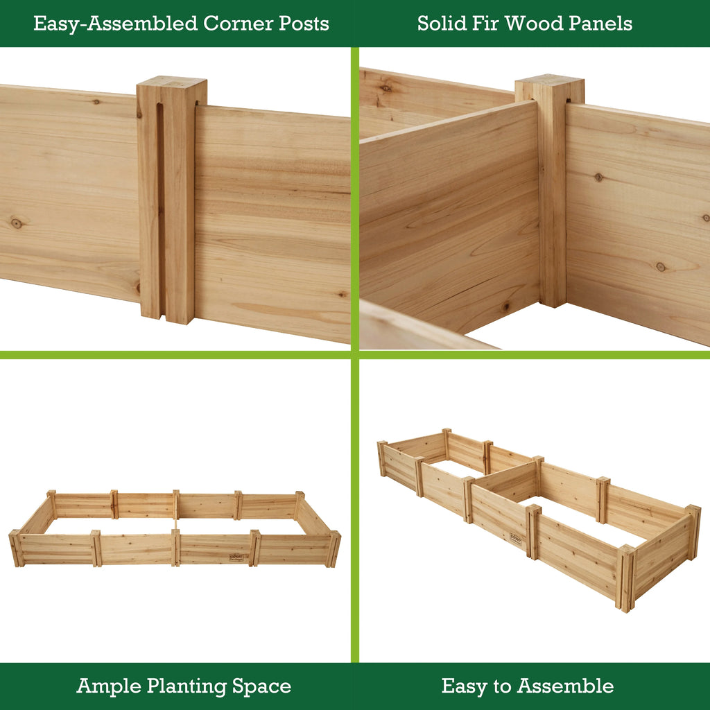 Jardinière d'extérieur en bois Expert Gardener, 2,25 m L x 0,6 m l x 27 cm H