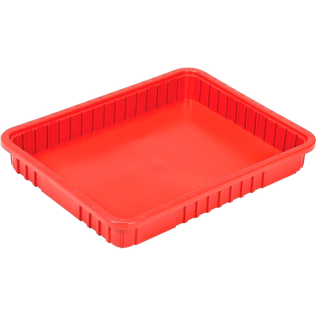 Global Industrial(TM) Plastic Dividable Grid Container - DG93030 22-1/2"L x 17-1/2"W x 3"H Red