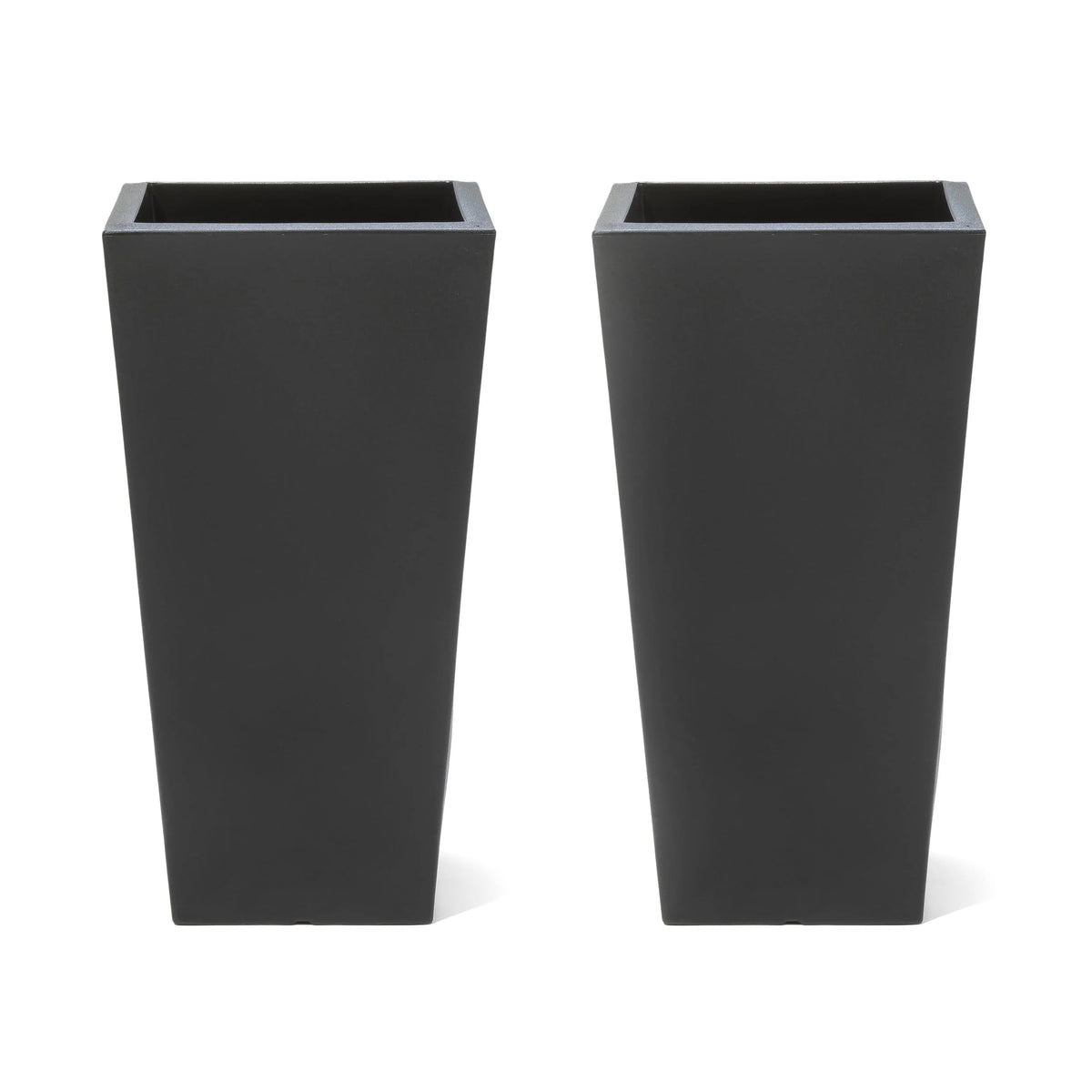 Step2 Tremont 2pk Plastic Black Square Planter 15" W x 15" D x 28" H