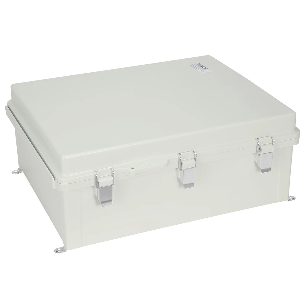 VEVOR Outdoor Electrical Junction Box, 20.87 x 16.92 x 7.87 in, ABS Plastic Electrical Enclosure Box with Hinged Cover Stainless Steel Latch, IP67 Dustproof Waterproof