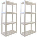 Étagères de rangement en plastique Hyper Tough, 4 niveaux, 56 po H x 30 po L x 14 po P, paquet de 2, blanc, capacité totale de 400 lb