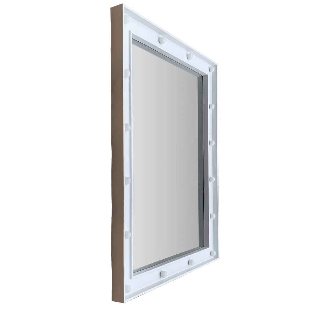 Justice 18" x 22" Rectangle Lighted Wall Mirror, White