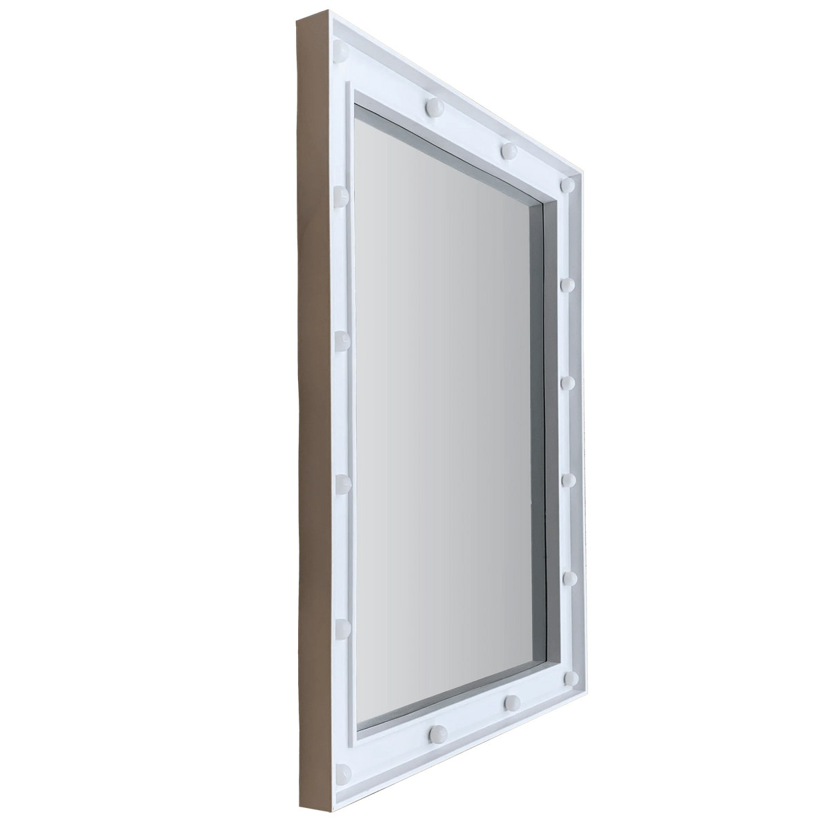 Justice 18" x 22" Rectangle Lighted Wall Mirror, White