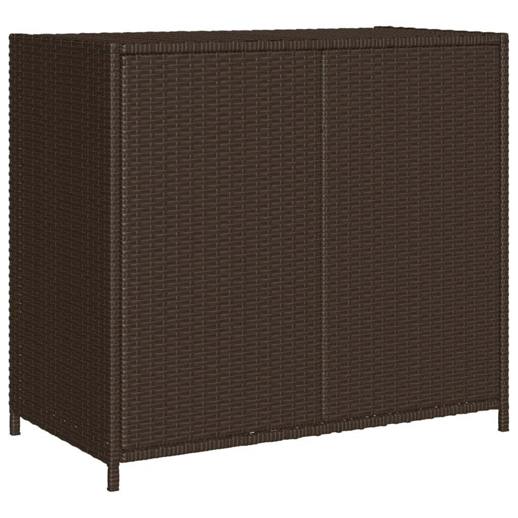 VidaXL Contemporary Poly Rattan Storage Cabinet, 32.7" x 17.7" x 29.9", Gray