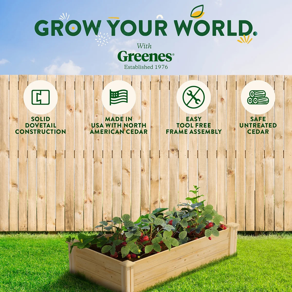 Greenes Fence 2' x 4' x 10.5" Original Cedar Raised Garden Bed