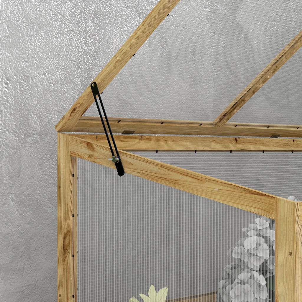 Outsunny Raised Garden Bed with Wooden Cold Frame, 41" x 22.5" x 28.25"