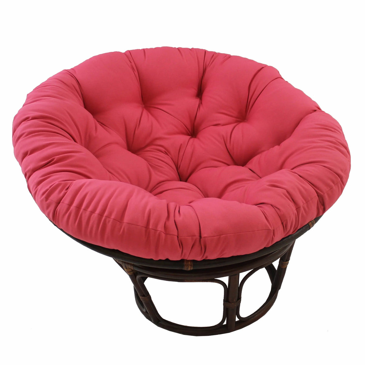 Coussin de chaise Papasan Blazing Needles en sergé uni, 44 po x 6 po x 44 po, Berry Berry