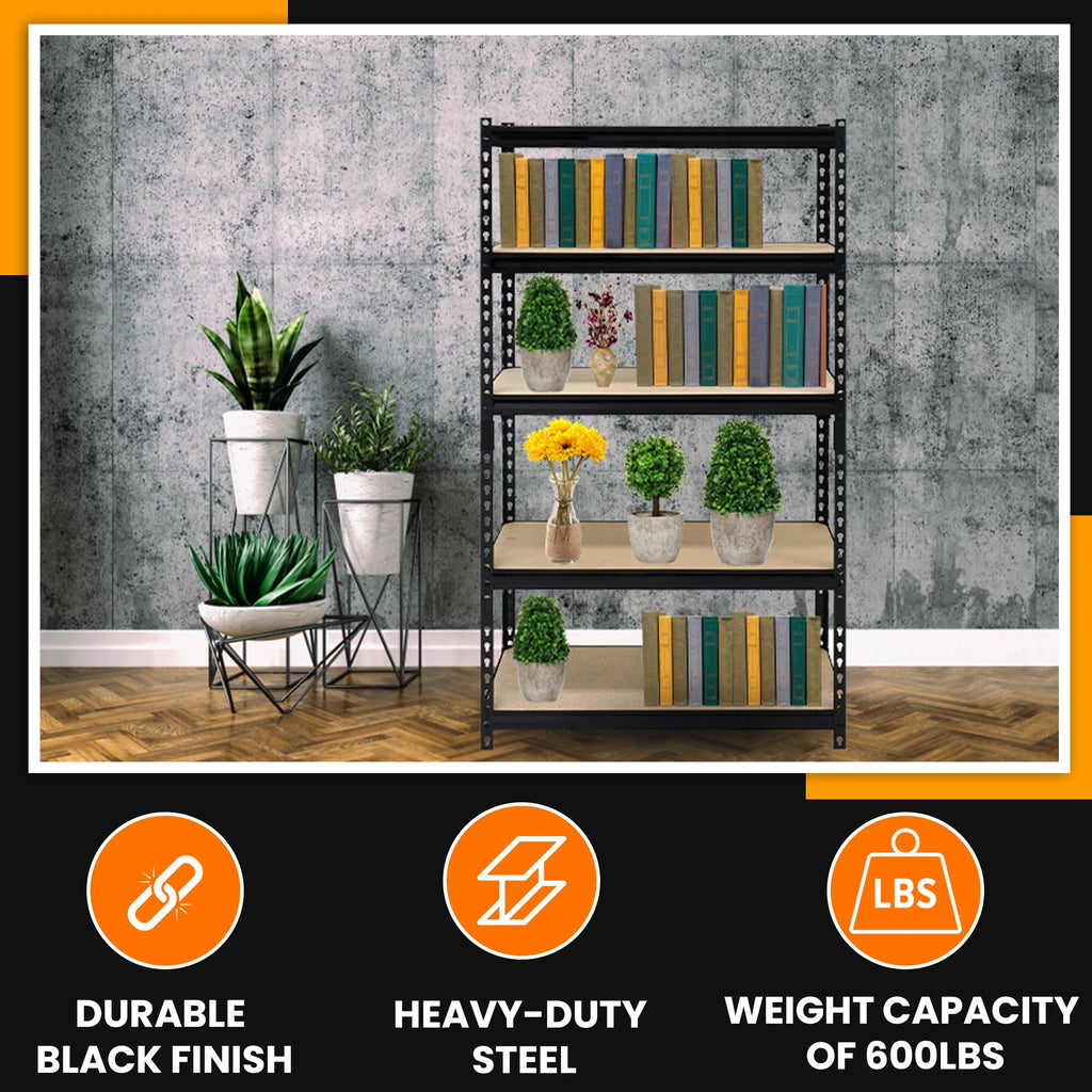Étagère de rangement en acier Juggernaut à 5 tablettes, 36 po L x 18 po P x 72 po H, noir