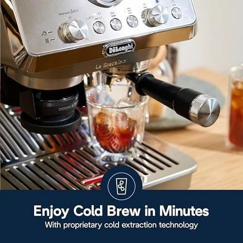 De'Longhi La Specialista Arte Evo Espresso Machine – Compact Cold Brew Coffee Maker with Grinder, Milk Steam Wand/Frother & Tamping Tools – Home Barista Kit for Lattes, Cappuccinos, Iced Coffees