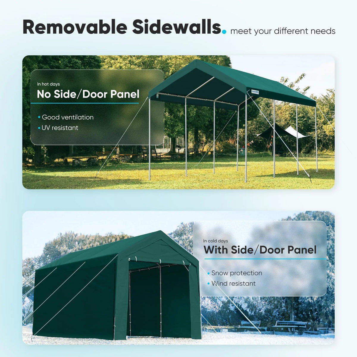 Advance Outdoor 10 x 20 x 95-11 White Heavy Duty Carport