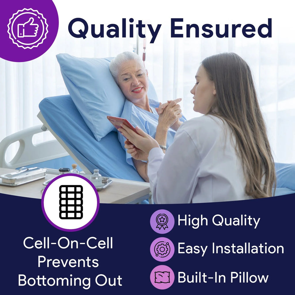 Proheal Low Air Loss Alternating Pressure Air Mattress with Digital Silent Air Pump & Side Perimeter - 36" x 80" x 8/11"