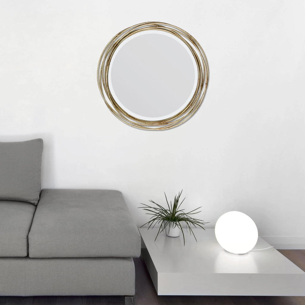 Miroir mural décoratif rond en métal Better Homes & Gardens, 17,13 x 17,13 x 3,15 pouces