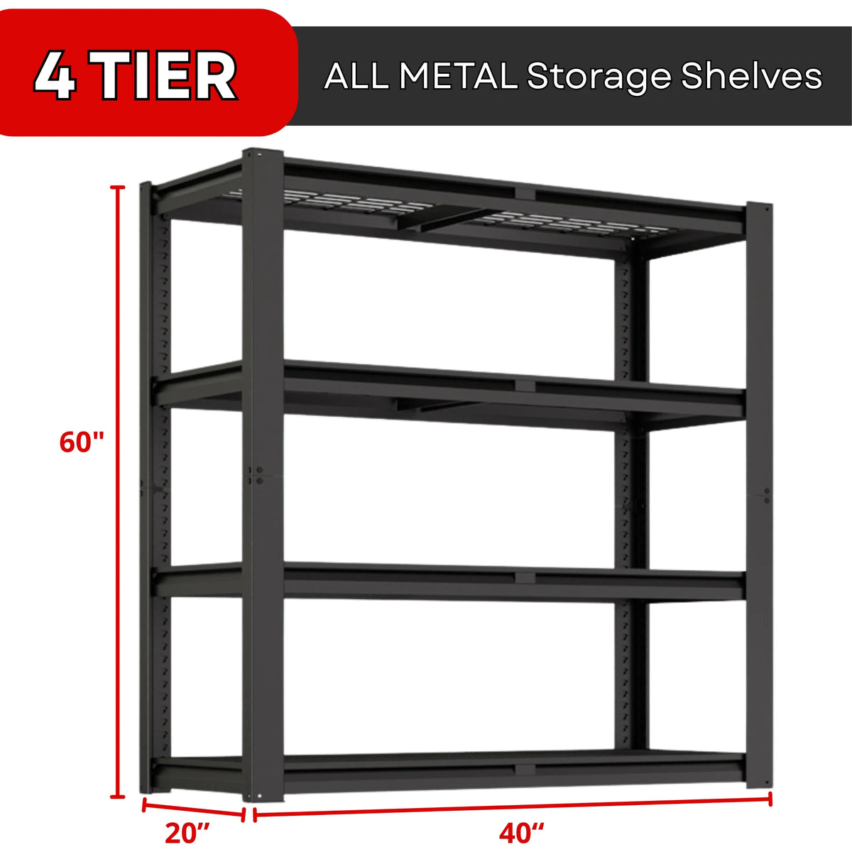 Prilinex 2200LBS Metal Storage Shelves Wire Shelving Unit Garage Storage Rack 40"W x 20"D x 60"H Heavy Duty Industrial Shelving