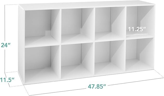 Best Choice Products 8-Cube Storage Organizer, 11in Shelf Opening, Bookcase, Display Shelf, Customizable w/ 3 Removable Back Panels – White