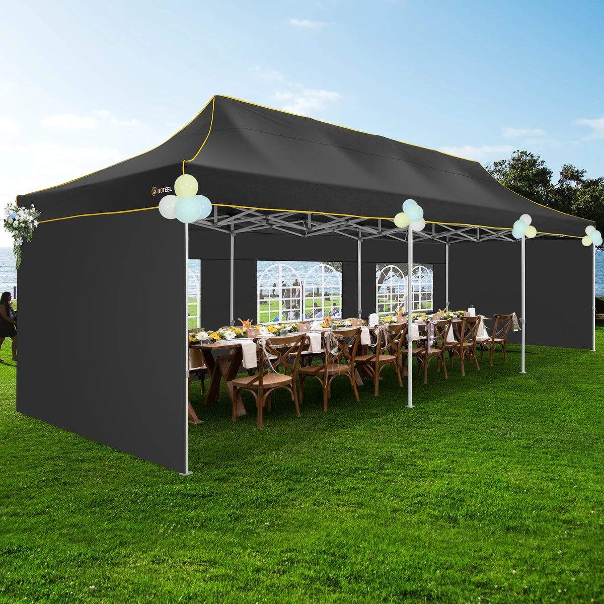 HOTEEL 10ft x 30ft Khaki Pop Up Outdoor Canopy, Waterproof