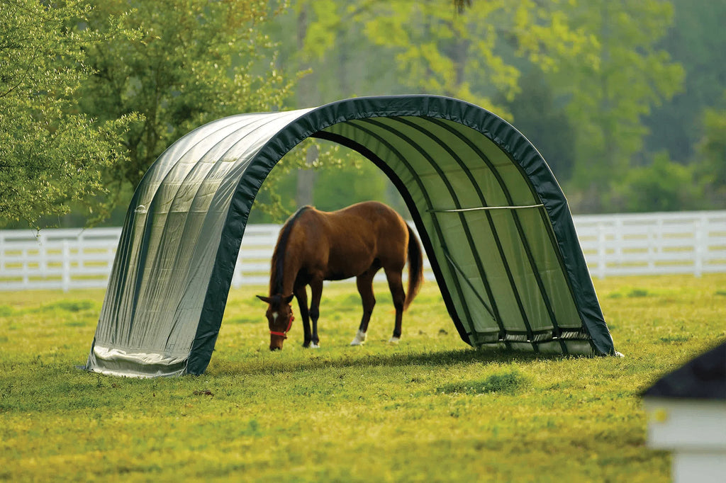 Abri de pâturage arrondi ShelterLogic, vert, 12 x 20 x 8 pi.