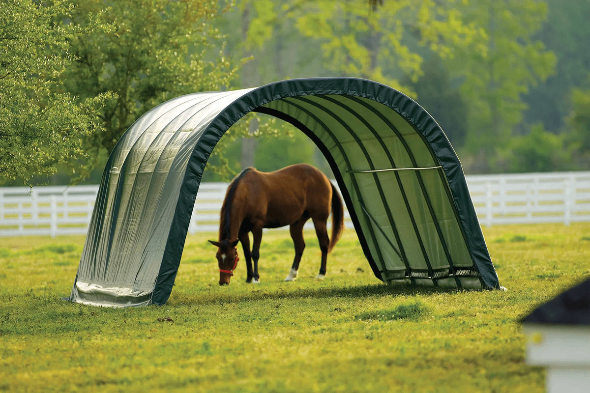 Abri de pâturage arrondi ShelterLogic, vert, 12 x 20 x 8 pi.