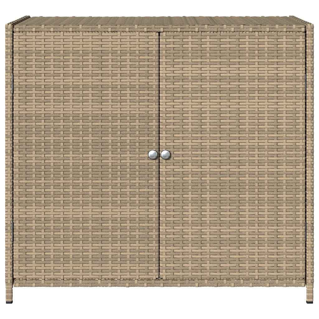 VidaXL Contemporary Poly Rattan Storage Cabinet, 32.7" x 17.7" x 29.9", Gray